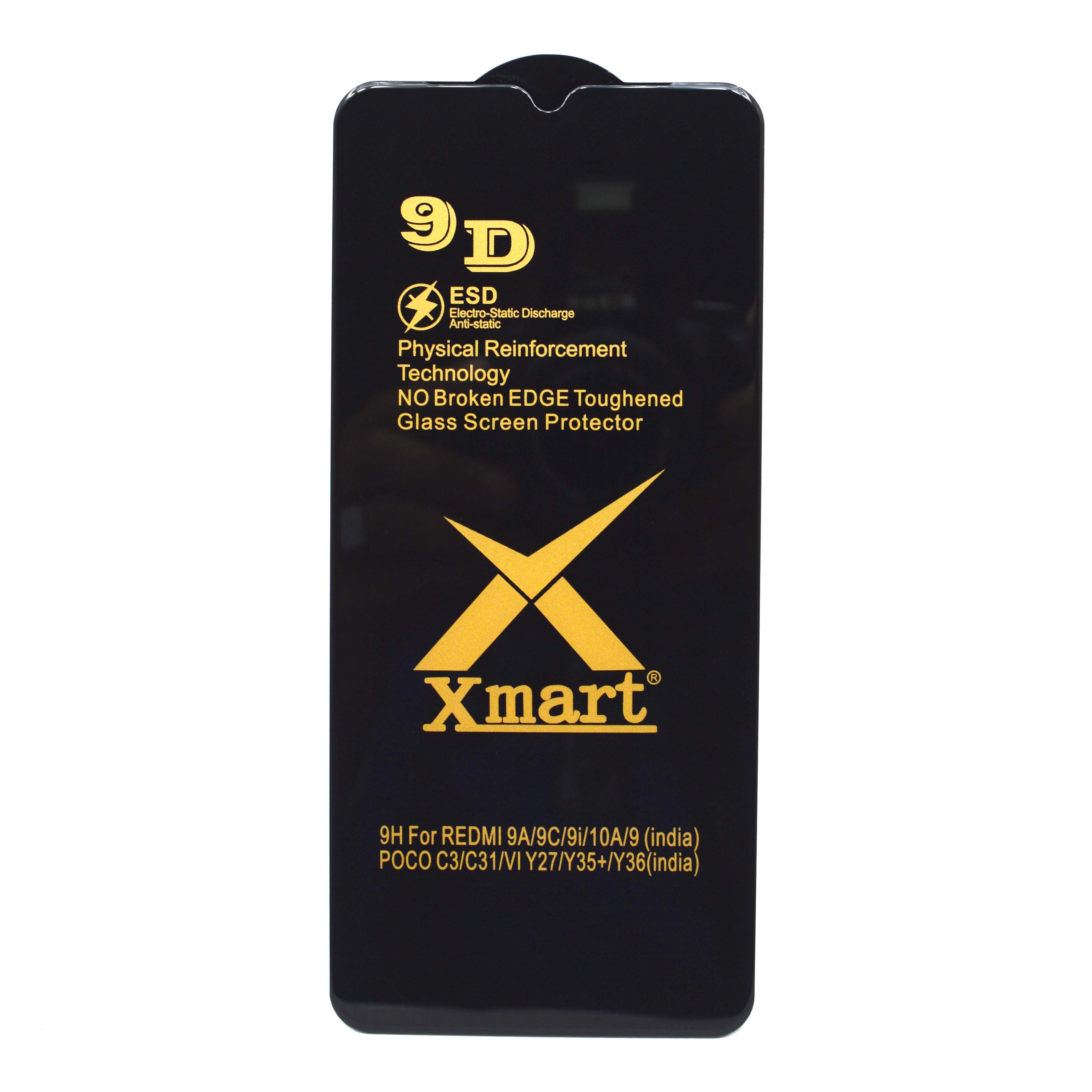 Xmart 9H Full Glue Tempered Glass For Redmi 9A 9C 9i 10A 9 Poco C3 C31 Y27 Y35+Y36